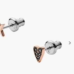 Fossil heart earrings